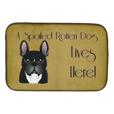 Carolines Treasures Carolines Treasures BB1475DDM French Bulldog Spoiled Dog Lives Here Dish Drying Mat BB1475DDM